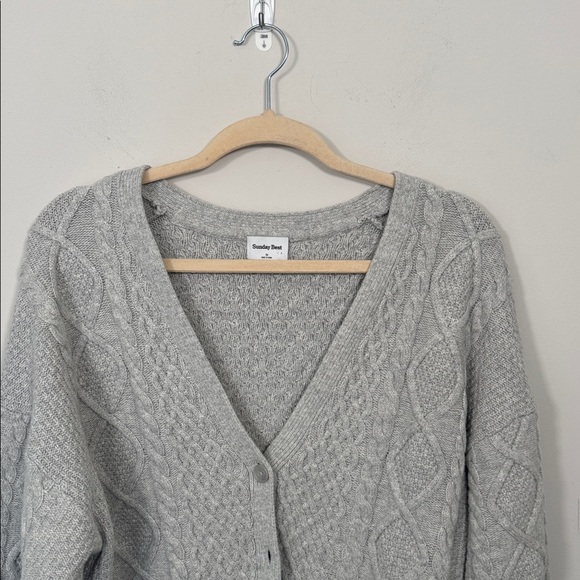 Aritzia Light Blue Cable Knit Button-Up Cardigan - Picture 4 of 6